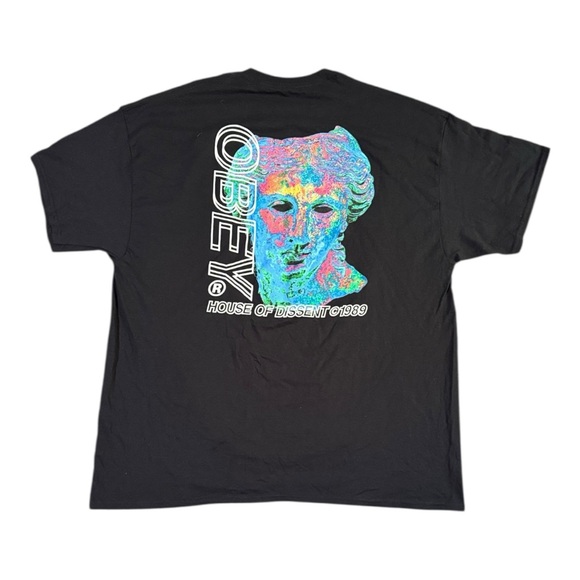 Obey World Wide House Of Dissent Graphic Tee Shirt Black Men’s XXL - Picture 4 of 7